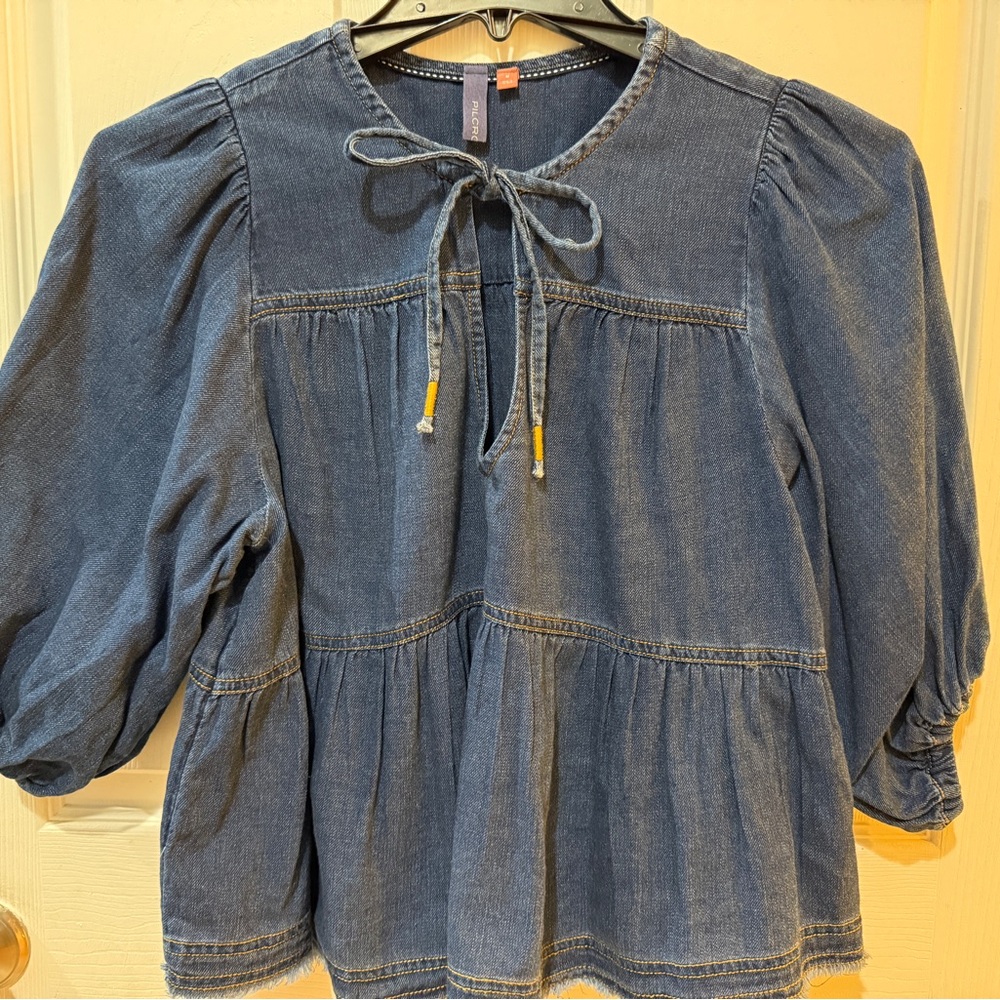 Pilcro Blue Denim Blouse